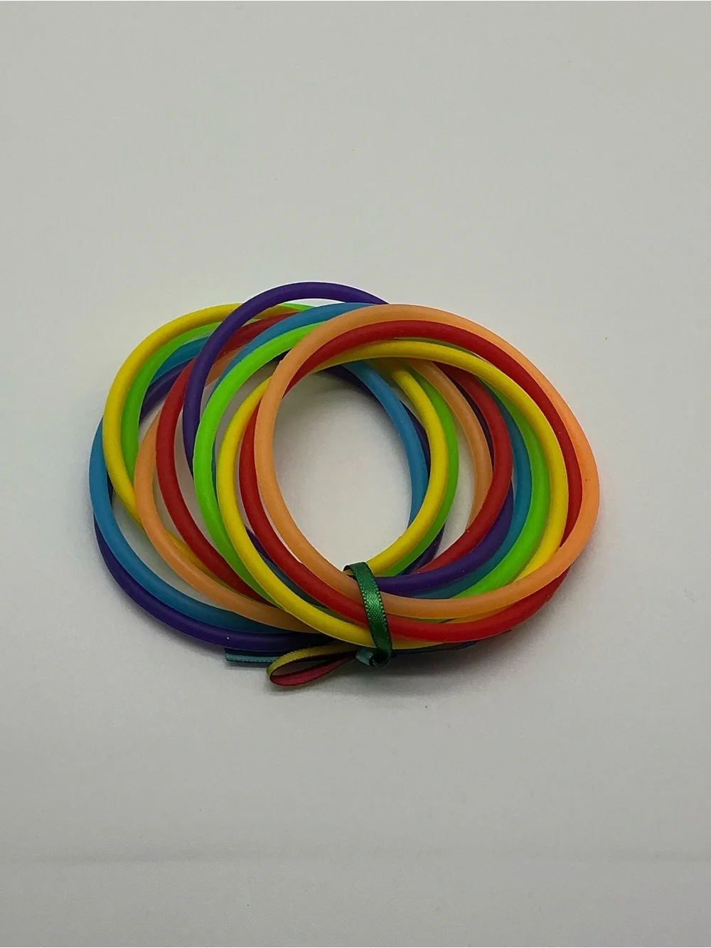 Neon Yellow and Rainbow 80s Barrettes & 12 Rainbow Jelly Bracelets